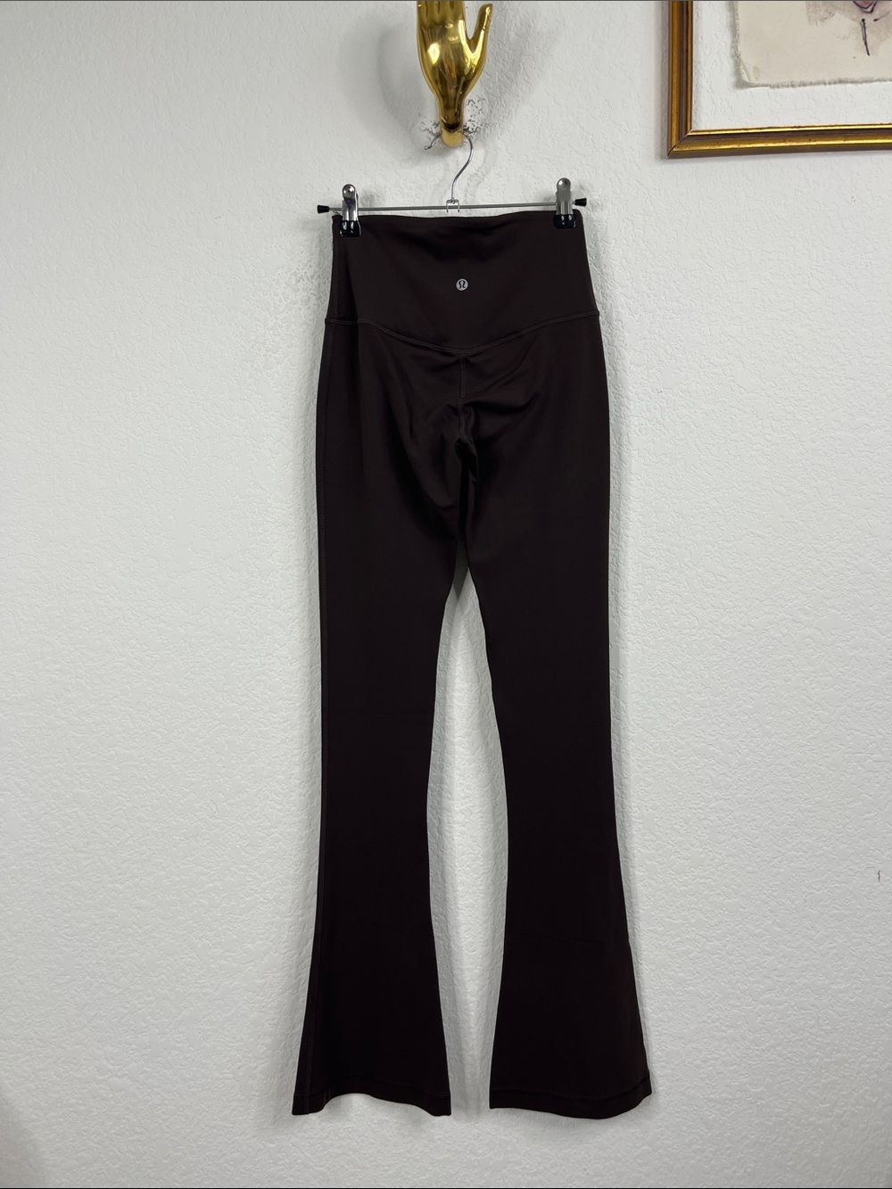 Lululemon Align High Rise Mini Flare Pant 32" Java Chocolate Brown Logo Nulu